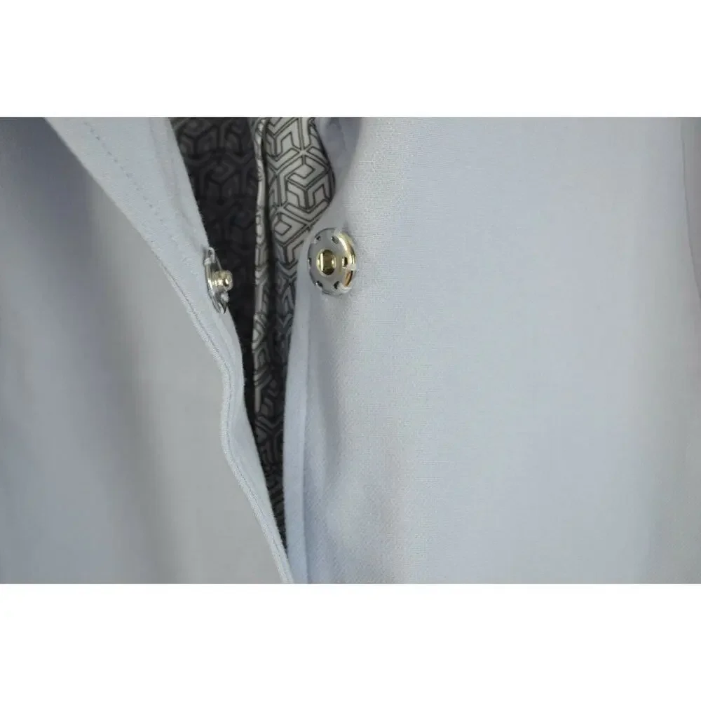 Ellos Trench Coat Womens 20 Blue Long Zip Pockets